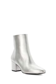 Dune London Silver Ottack Low Block Heel Boots - Image 3 of 5