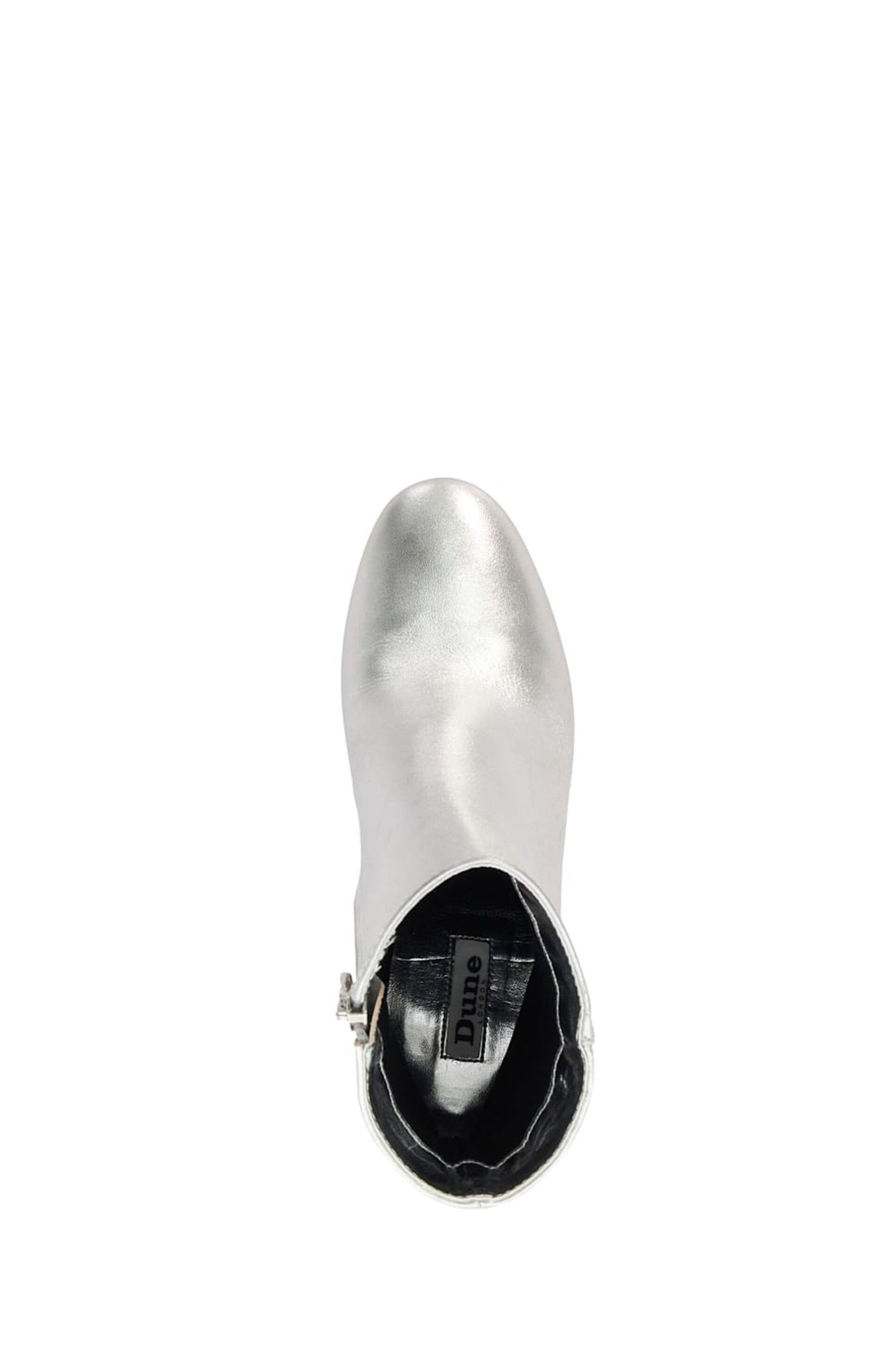 Dune London Silver Ottack Low Block Heel Boots - Image 5 of 5