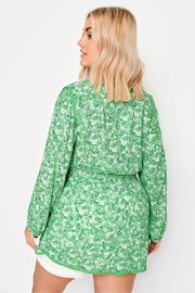 Yours Curve Green Trim Smock Top - Image 3 of 5