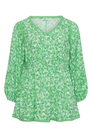 Yours Curve Green Trim Smock Top - Image 5 of 5