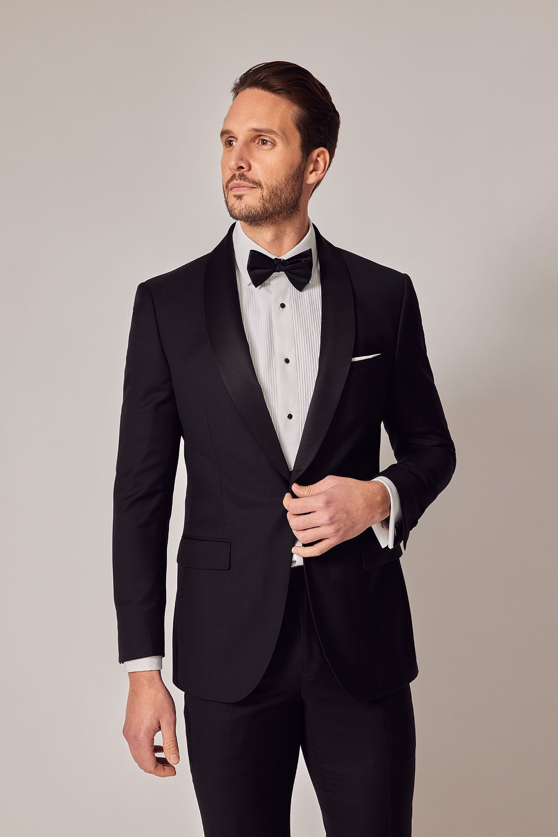 Hawes & Curtis Slim Shawl Dinner Black Jacket - Image 1 of 6