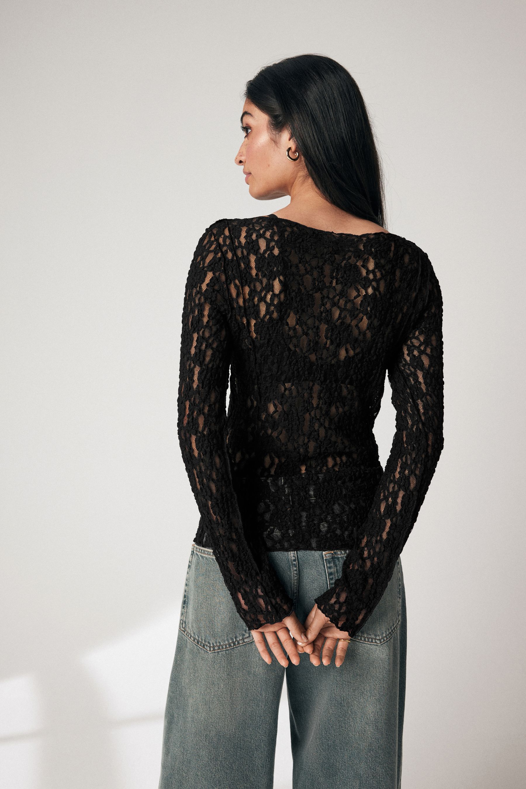 Long sleeve lace top australia clearance