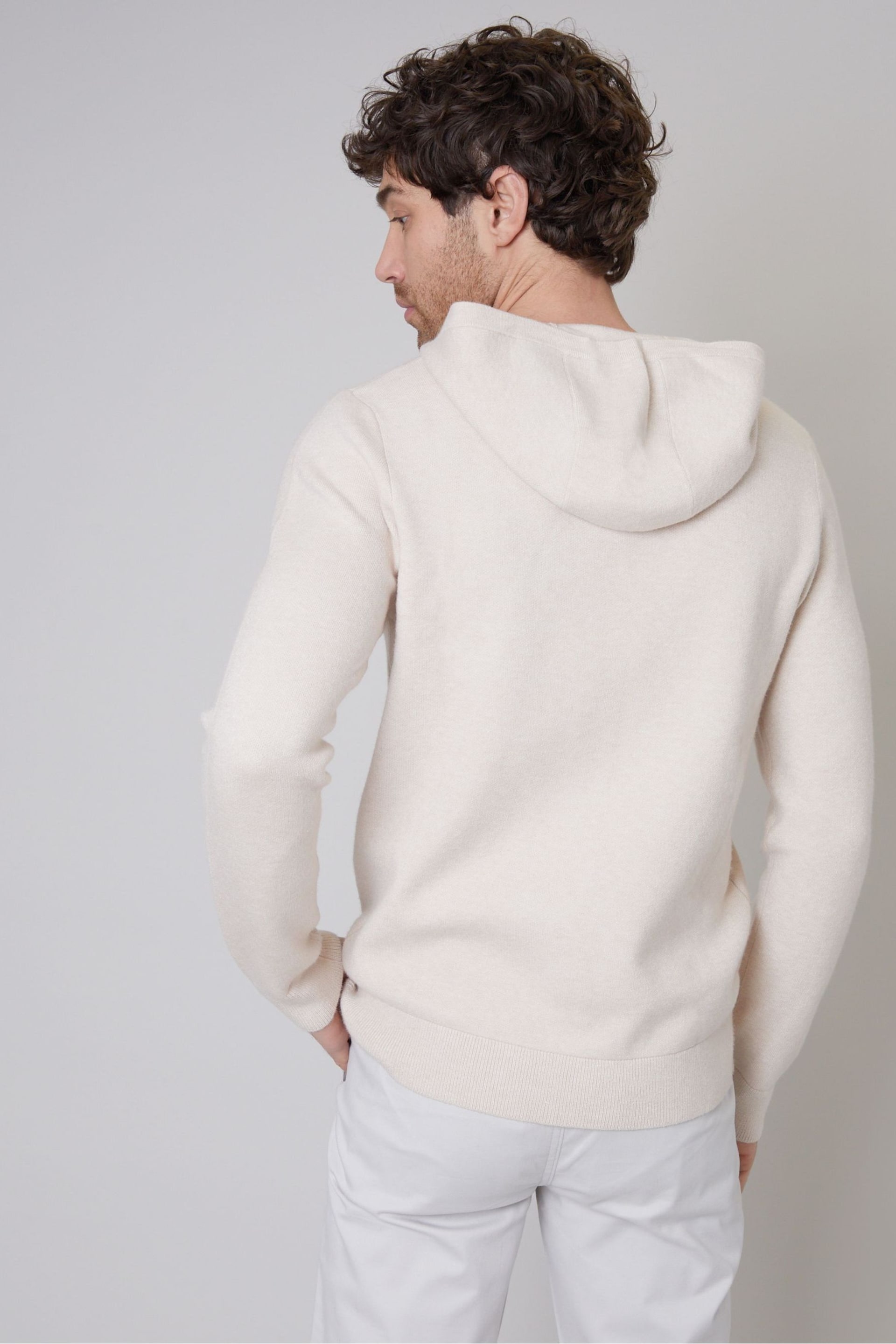 Threadbare Brown Luxe Knitted Pullover Hoodie - Image 2 of 4