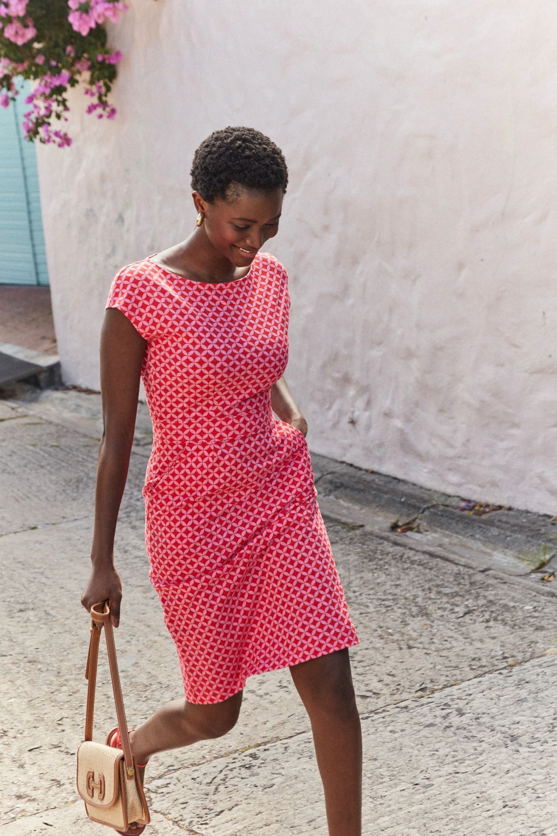 Boden Red Florrie Jersey Dress - Image 1 of 6