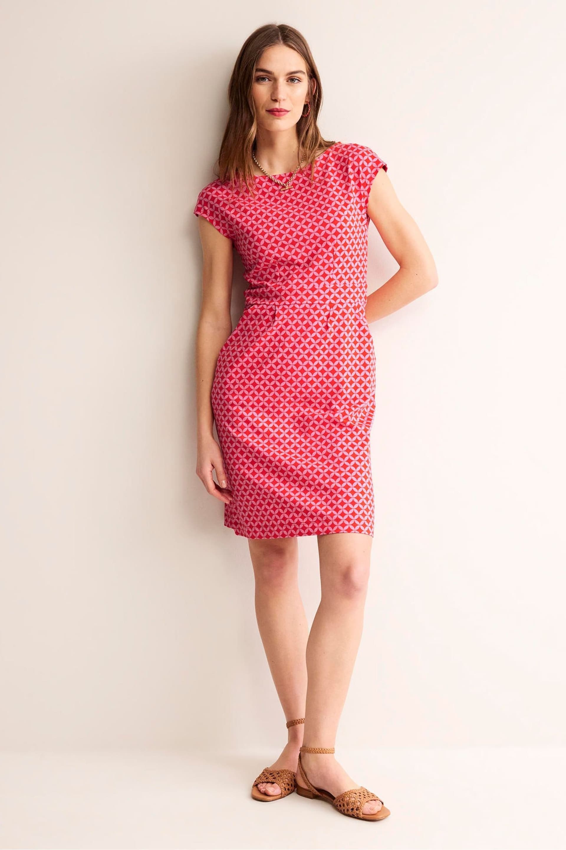 Boden Red Florrie Jersey Dress - Image 2 of 6