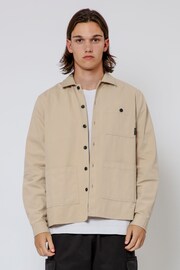 Religion Brown Button Up Drill Overshirt - Image 1 of 4