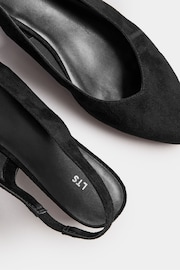 Long Tall Sally Black Slingbacks Point Mid Block Shoes - Image 4 of 5