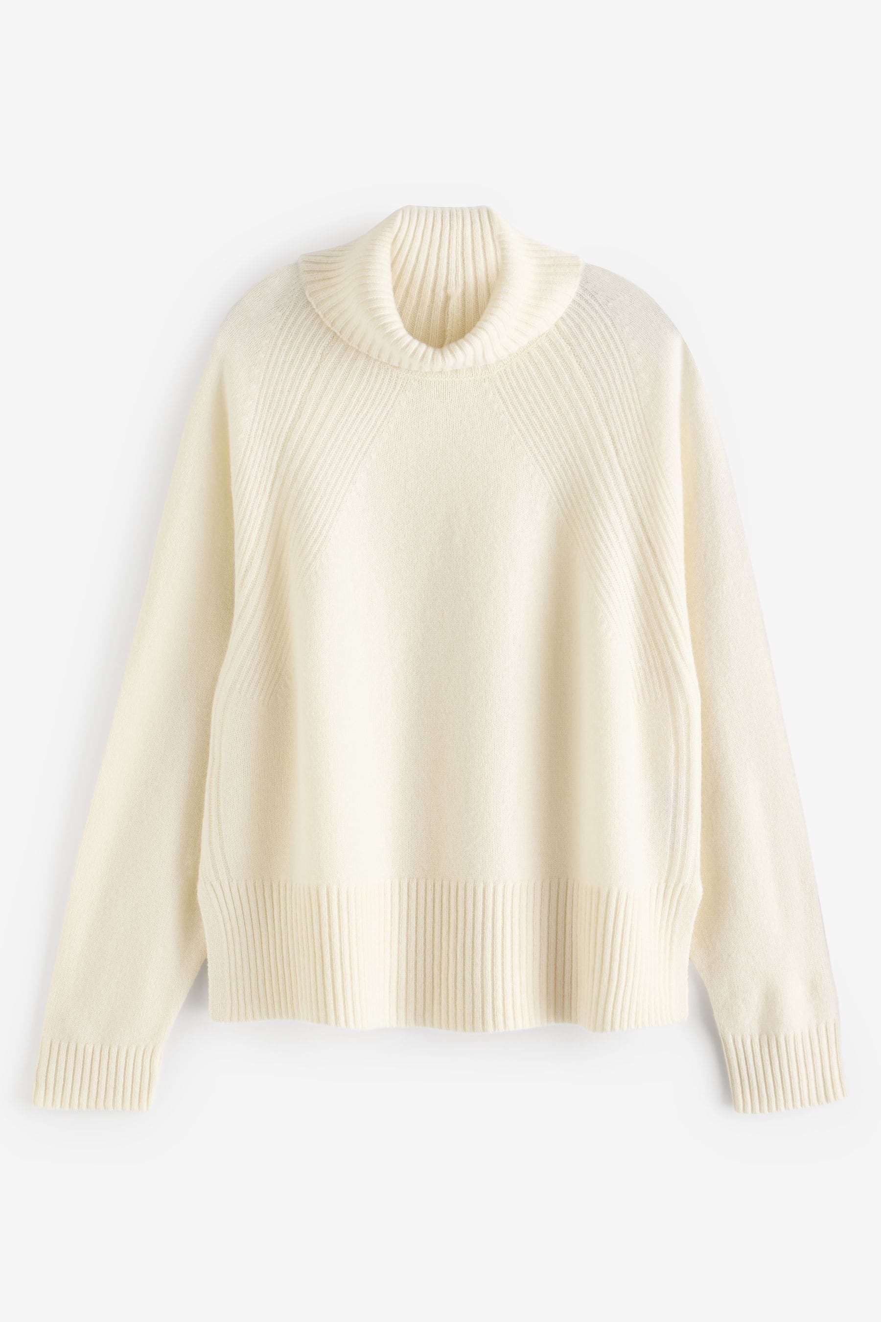 Buy White Ecru 100 Wool Premium High Roll Neck Knitted Jumper from Next Ukraine