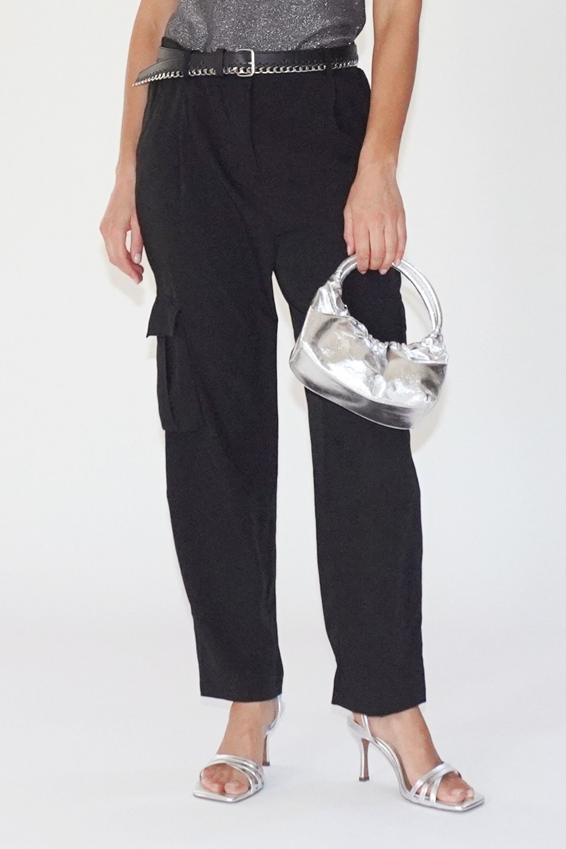 Religion Black Utility Style Ray Cargo Trousers - Image 1 of 5