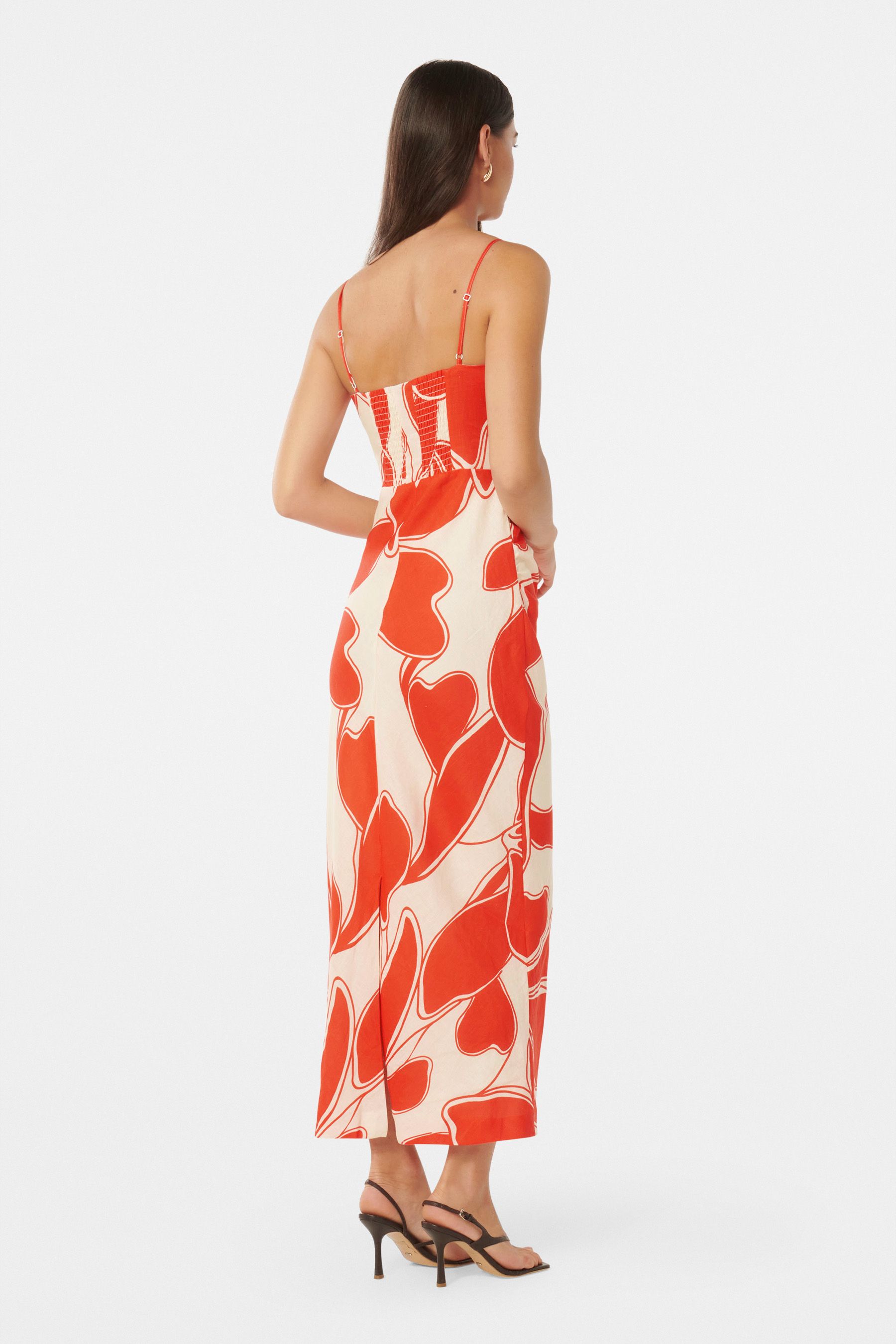 Buy Forever New Red Pure Linen Alana Strappy Midi Dress from Next Slovenia
