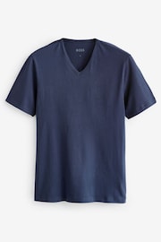 BOSS Blue V-Neck Cotton Jersey T-Shirts 3 Pack - Image 2 of 9