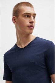 BOSS Blue V-Neck Cotton Jersey T-Shirts 3 Pack - Image 9 of 9