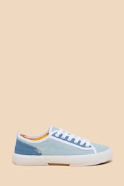 White Stuff Blue Pippa Canvas Lace-Up Trainers - Image 1 of 4