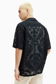 AllSaints Black Cerrito Short Sleeve Shirt - Image 3 of 8