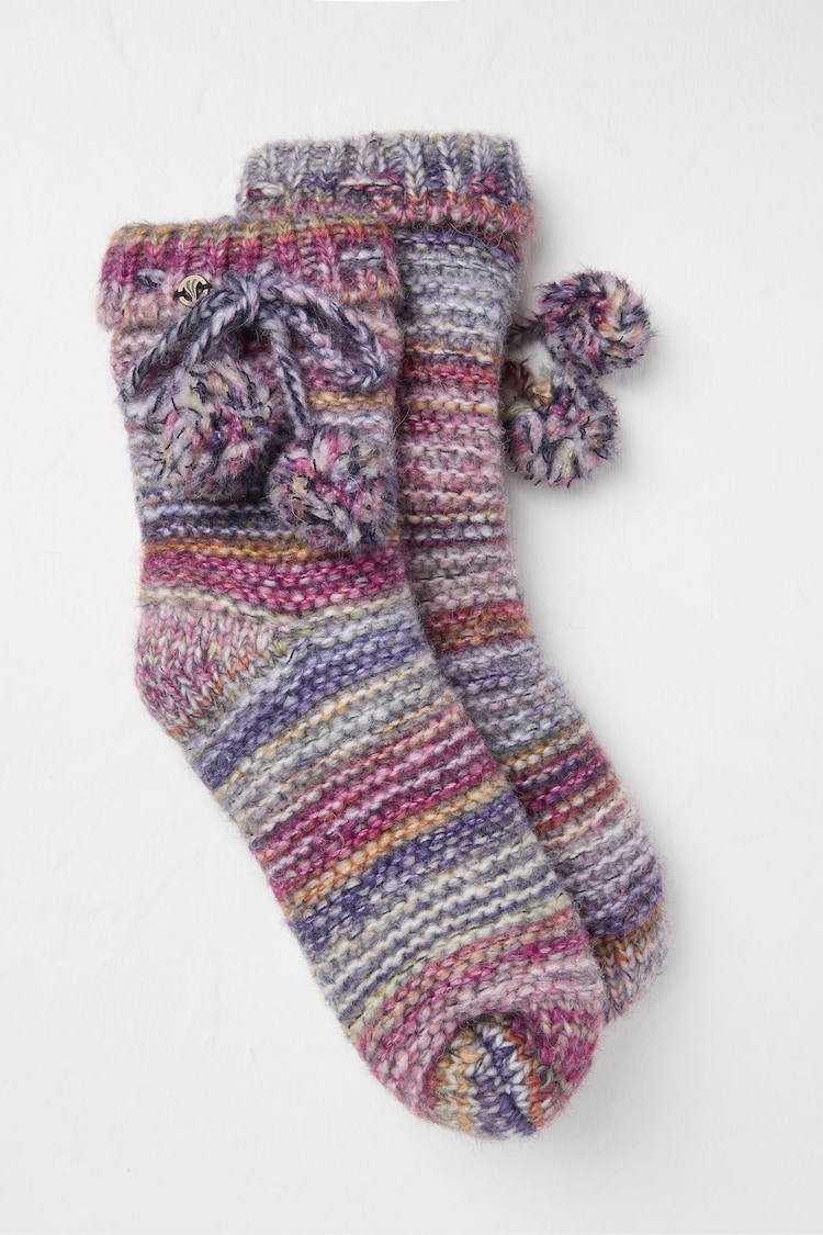 FatFace Purple Womens Space Dye Bedsocks - Image 1 of 2