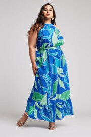 Yours Curve Blue YOURS LONDON  Abstract Print Maxi Dress - Image 1 of 5