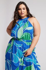 Yours Curve Blue YOURS LONDON  Abstract Print Maxi Dress - Image 2 of 5