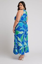 Yours Curve Blue YOURS LONDON  Abstract Print Maxi Dress - Image 3 of 5