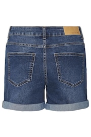 NOISY MAY Dark Blue Mid Rise Stretch Denim Shorts - Image 8 of 8