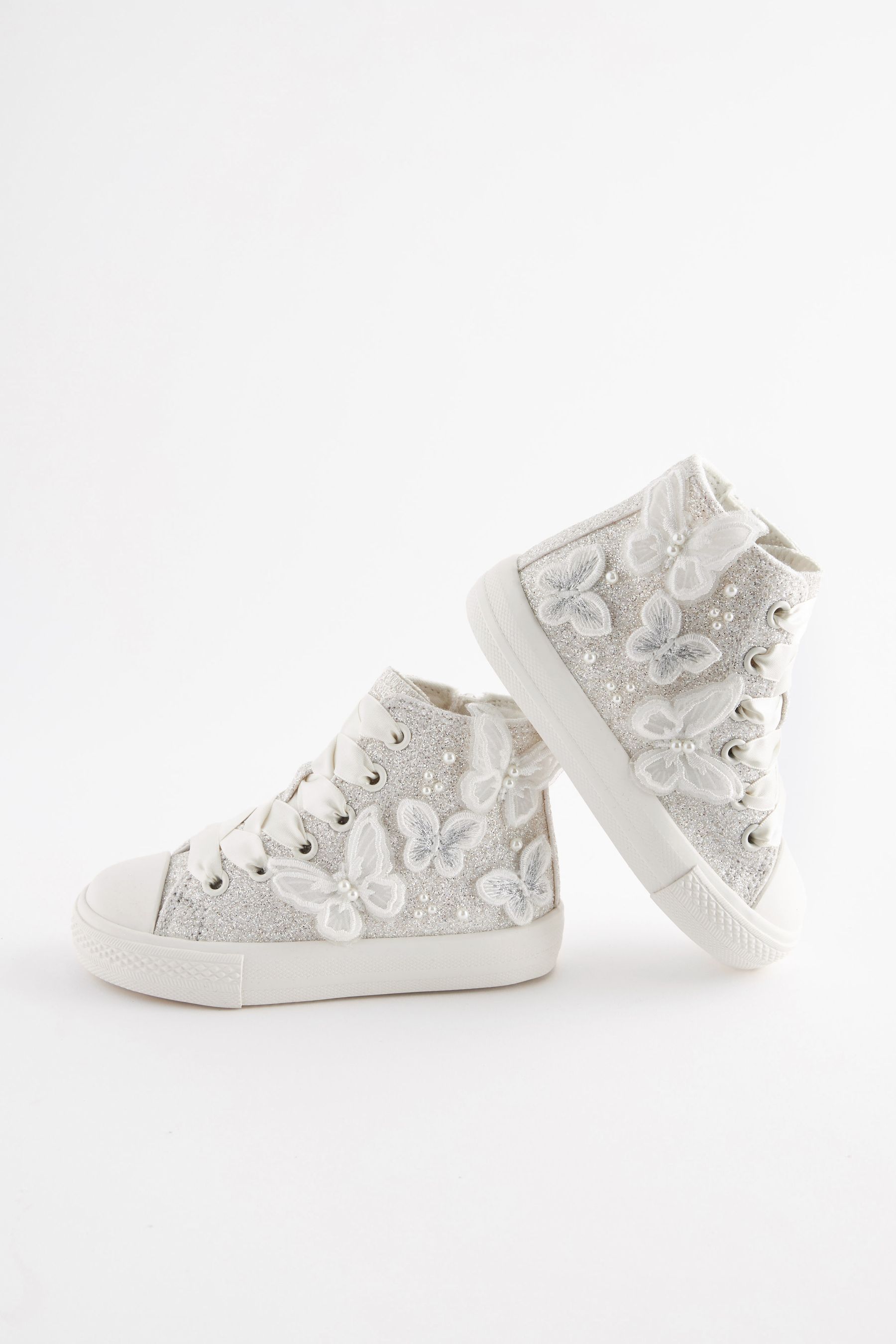 NEXT Girls Glitter Bridesmaid High Top Trainers