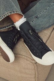 Converse Black Leather Chuck Taylor All Star Trainers - Image 3 of 8