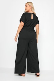 Yours Curve Black Drawcord Jumpsuit - Image 3 of 5