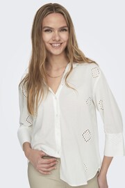 JDY White Broderie Relaxed Summer Shirt - Image 1 of 6