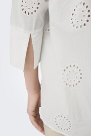 JDY White Broderie Relaxed Summer Shirt - Image 4 of 6