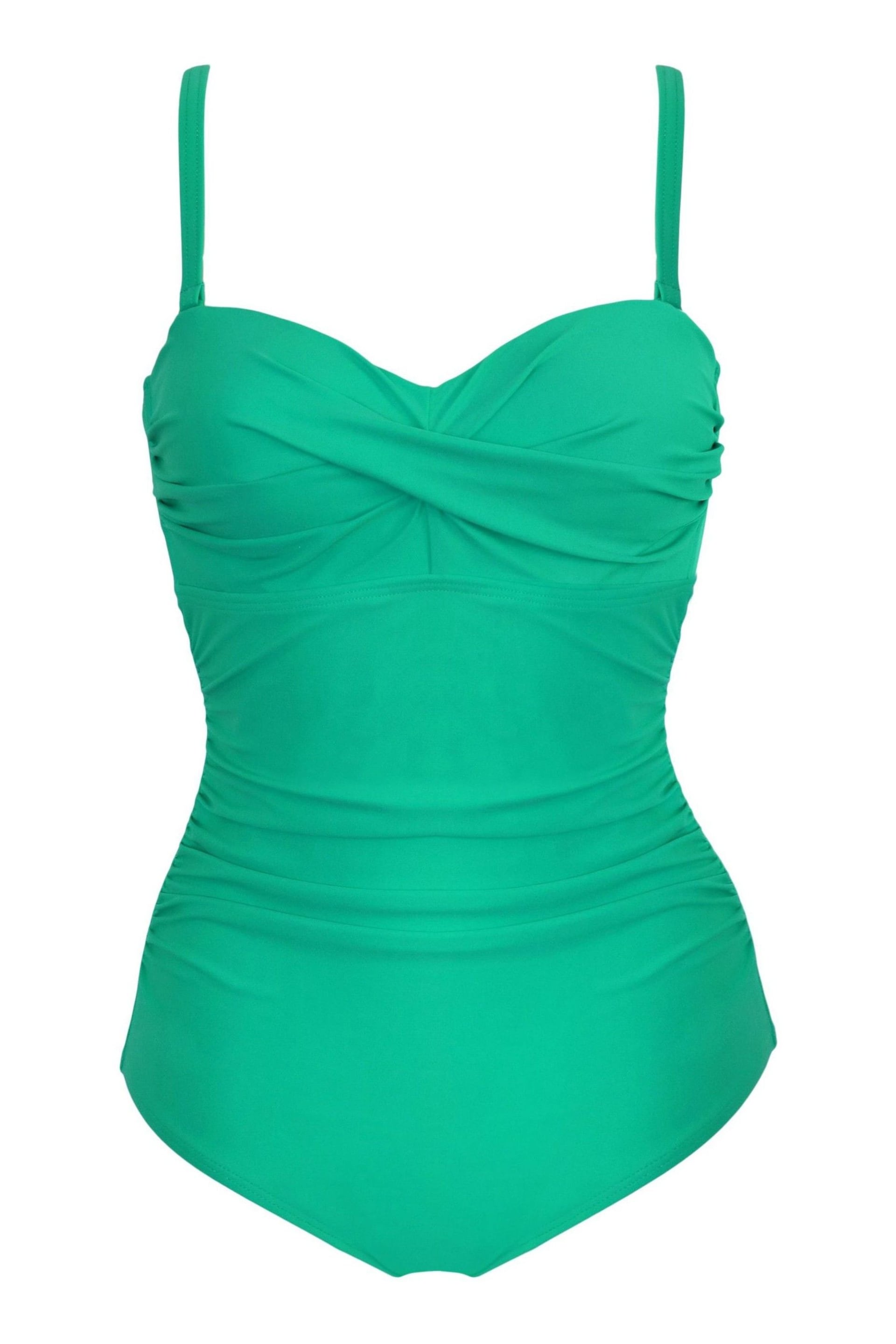 Pour Moi Turquoise Green Santa Monica Removable Straps Tummy Control Swimsuit - Image 3 of 4