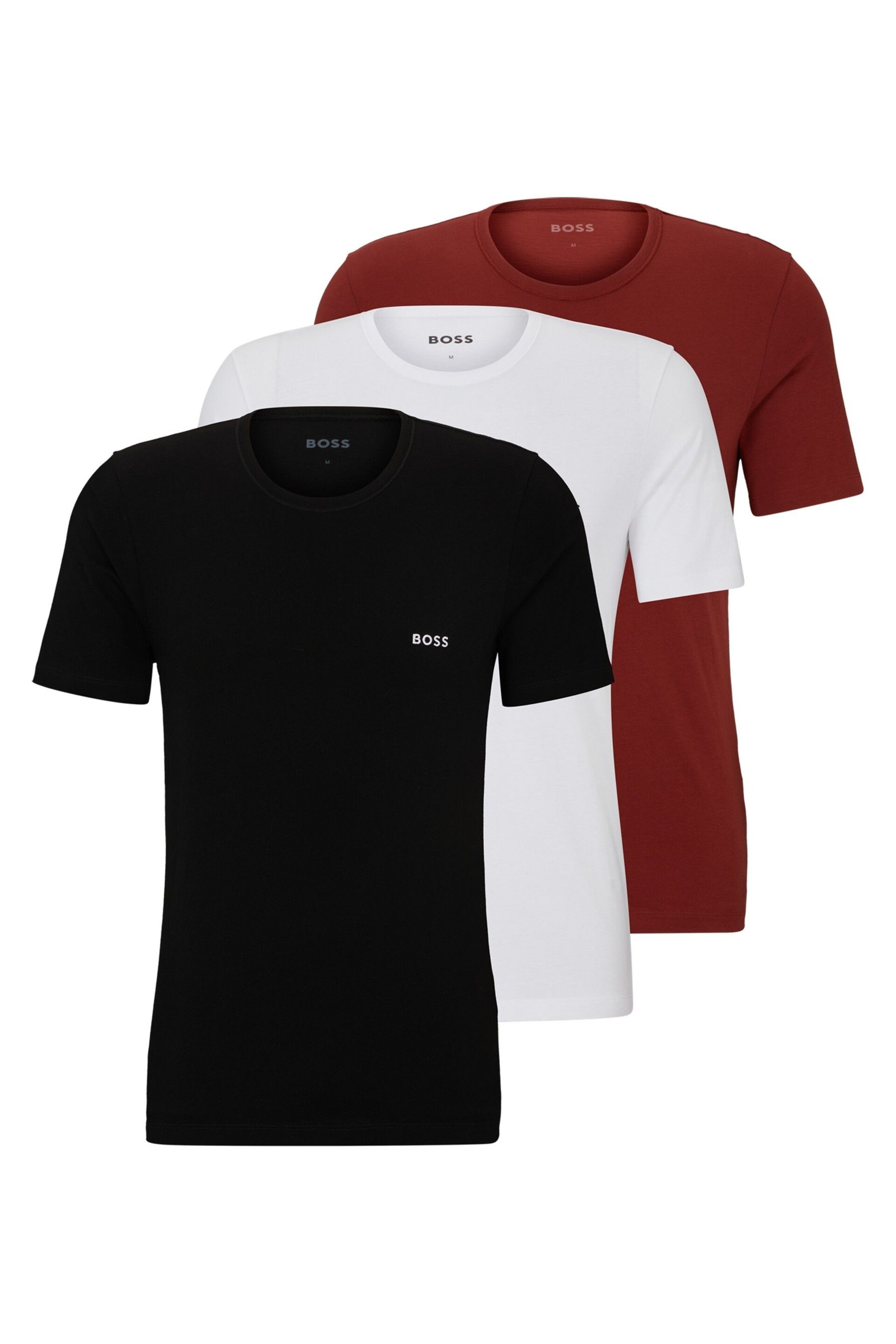 BOSS Black Three-Pack Of Underwear T-Shirts In Cotton Jersey - Image 1 of 5