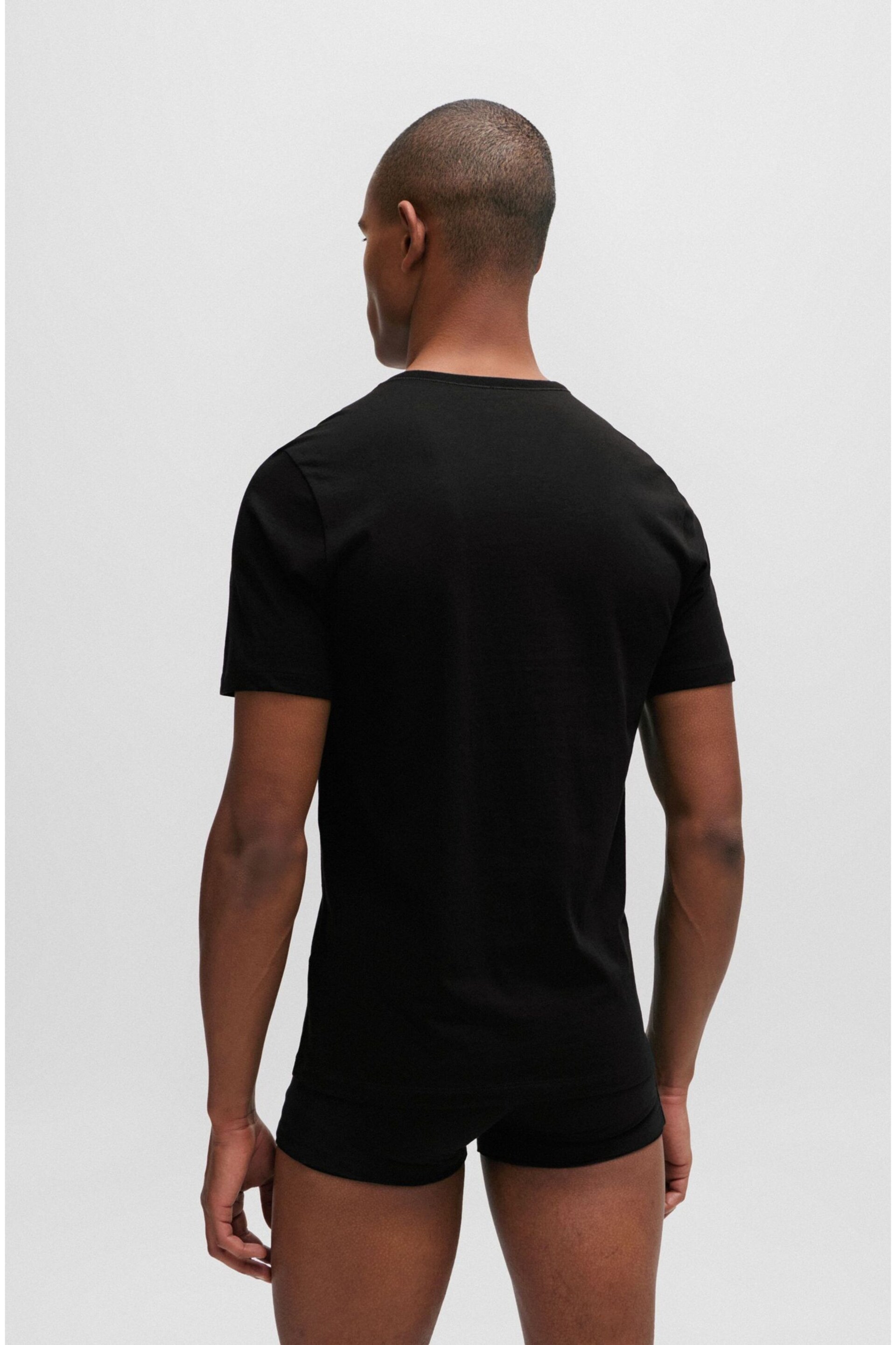 BOSS Black Three-Pack Of Underwear T-Shirts In Cotton Jersey - Image 5 of 5