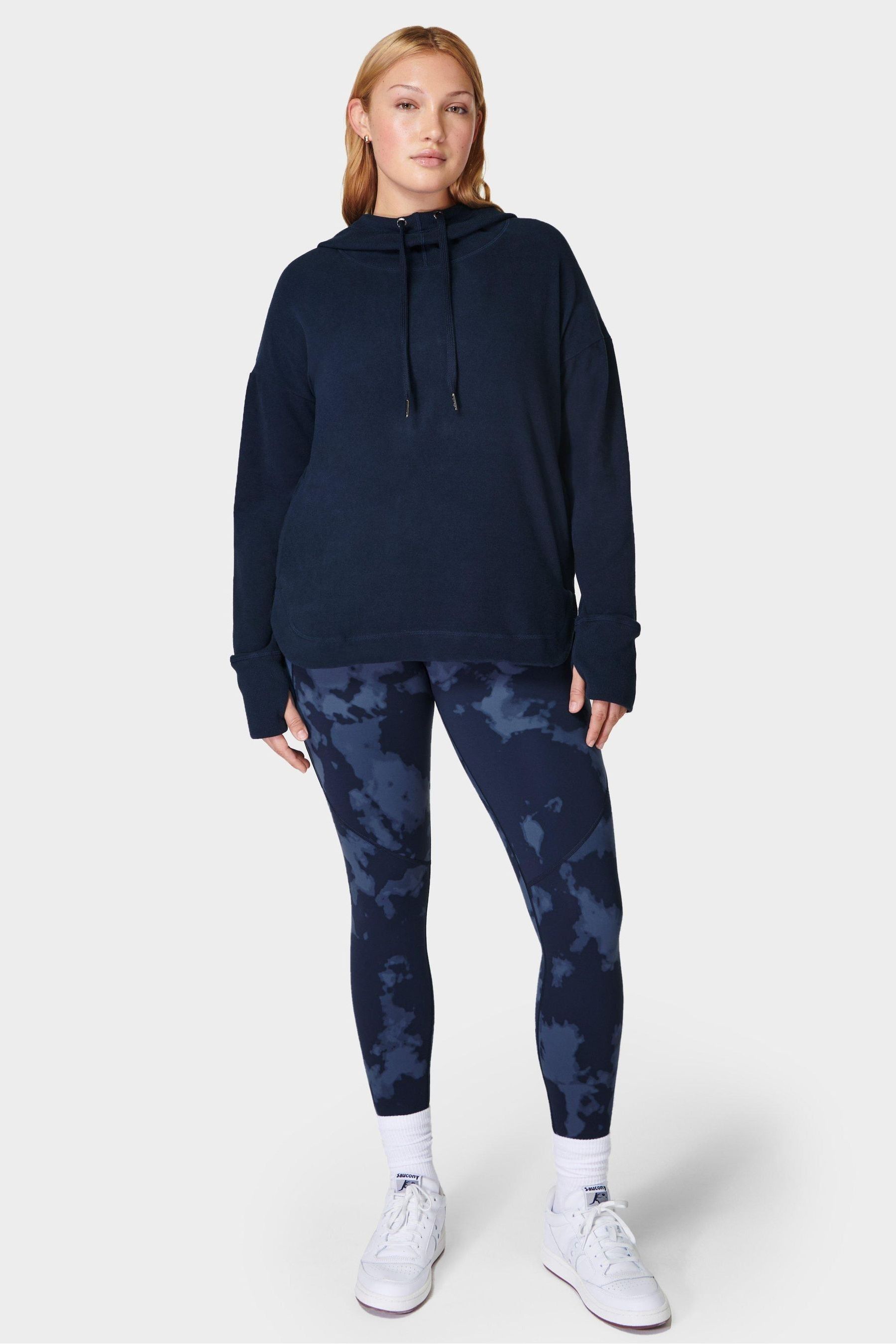 Navy blue fleece hoodie sales