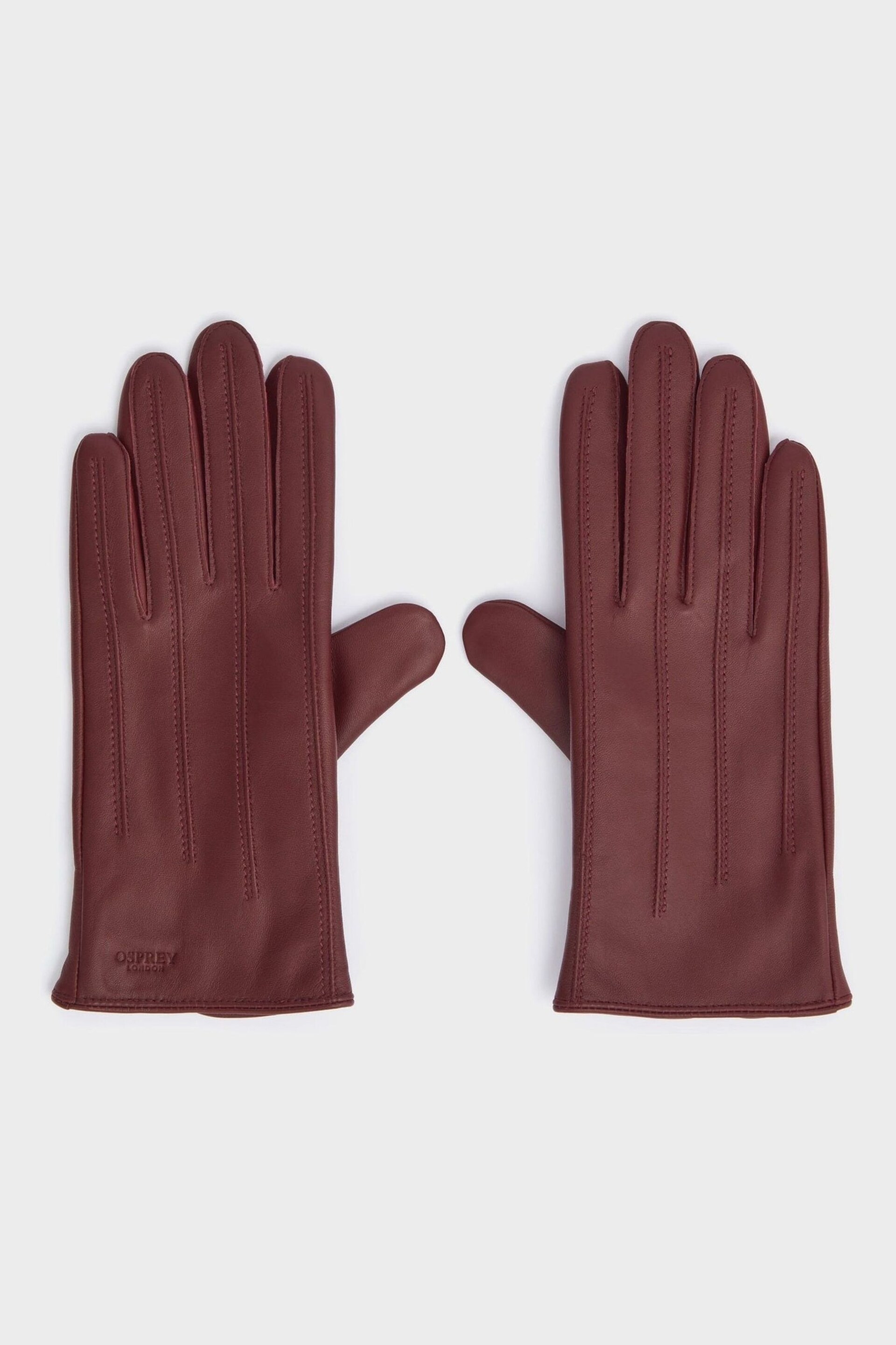 Osprey London Purple The Lila Leather Gloves - Image 2 of 4