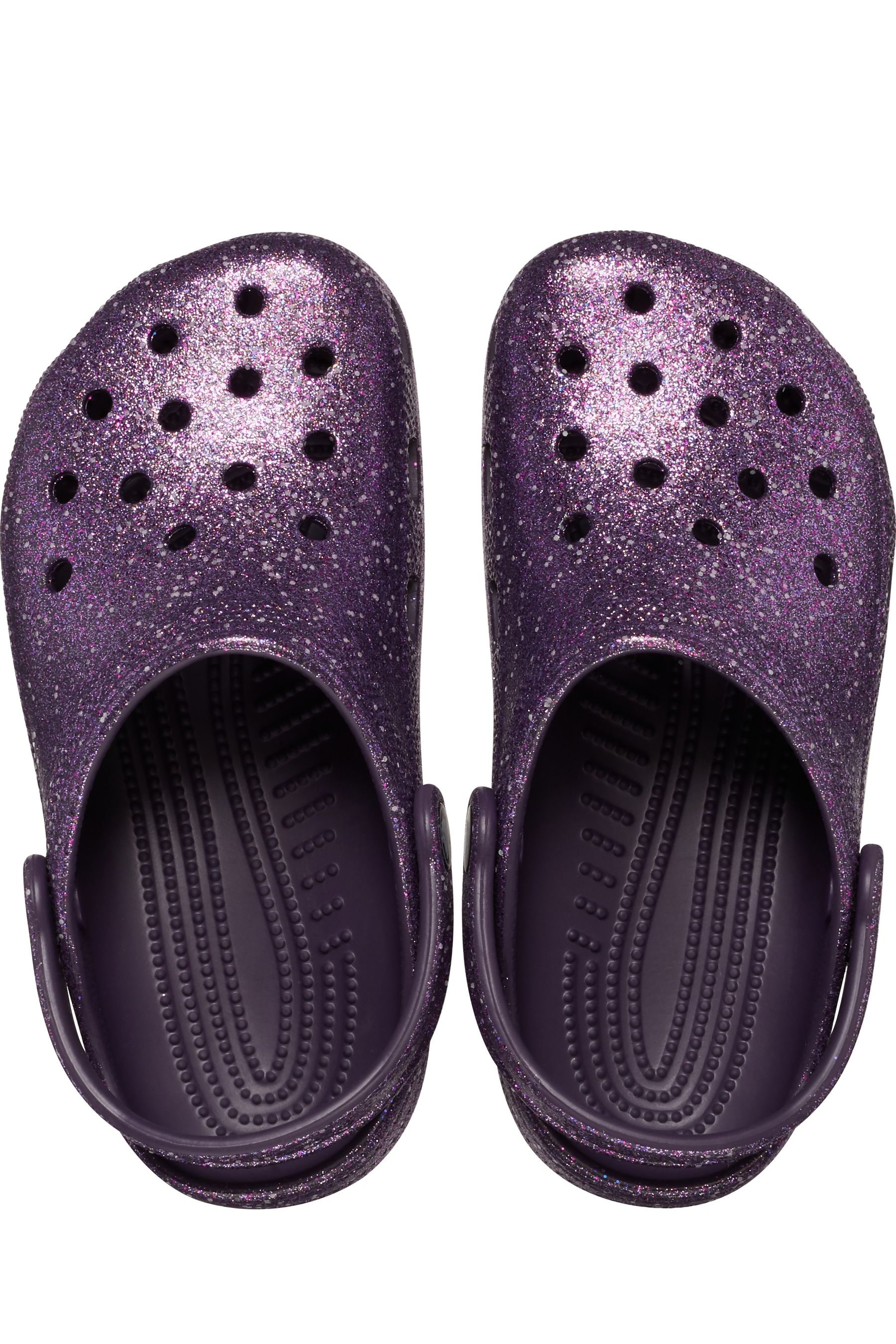Purple glitter crocs discount