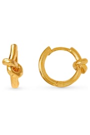 Orelia London 18k Gold Plating Polished Knot Huggie Hoops Earrings - Image 1 of 2