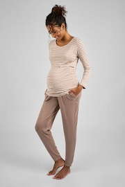 JoJo Maman Bébé Mocha Maternity and Nursing Pyjamas Set - Image 1 of 6