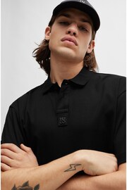 HUGO Interlock-Cotton Polo Shirt With Stacked Logo - Image 4 of 4