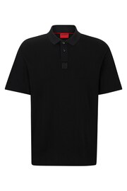 HUGO Interlock-Cotton Polo Shirt With Stacked Logo - Image 5 of 5