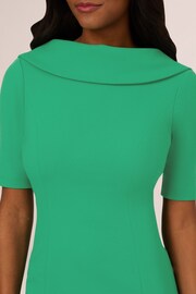 Adrianna Papell Green Roll Neck Sheath Dress With V-Back - Image 4 of 7