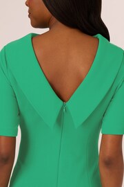 Adrianna Papell Green Roll Neck Sheath Dress With V-Back - Image 5 of 7