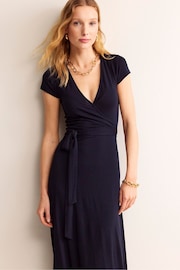 Boden Blue Petite Joanna Cap Sleeve Wrap Dress - Image 4 of 5