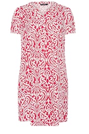 Evans Red Curve Abstract Print Pleat Front Midi Dress - Image 5 of 5