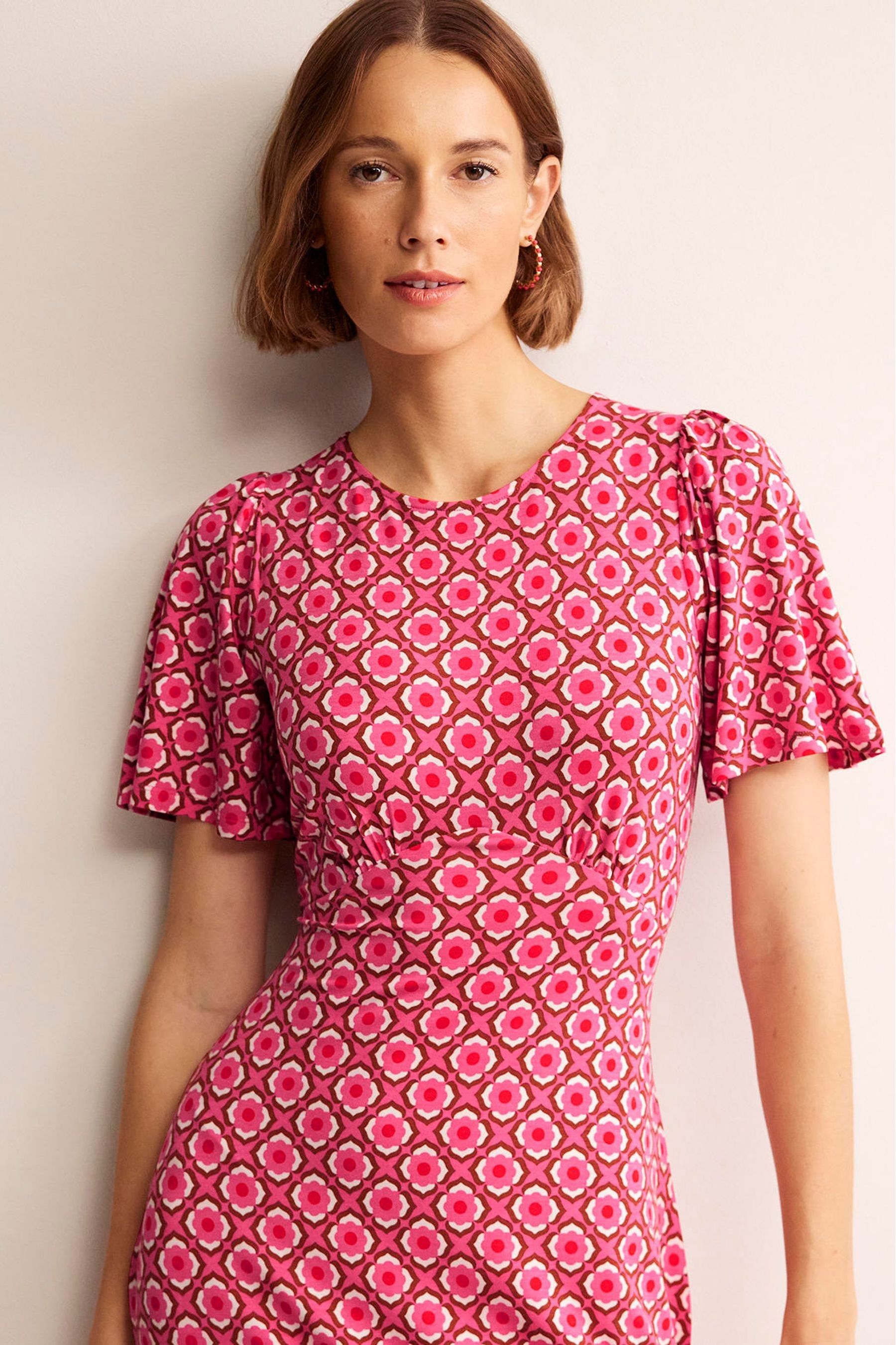 Boden rosa jersey midi dress top