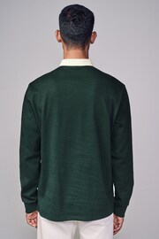 Green Long Sleeve 100% Cotton Rugby Shirt - Image 3 of 4