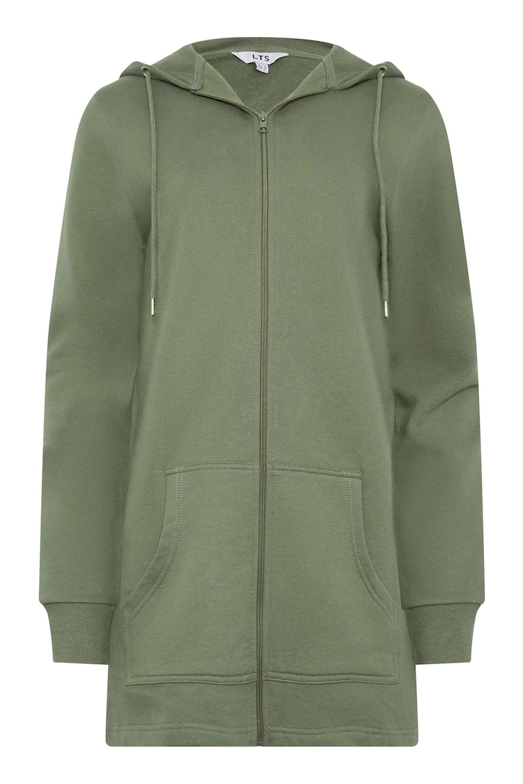 Long Tall Sally Green 100% Cotton Longline Zip Hoodie - Image 5 of 5