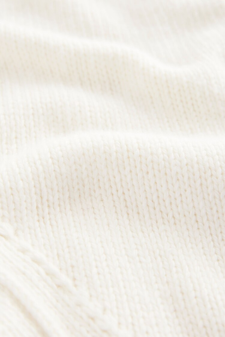 Buy White Ecru Soft Touch Seam Detail Button Through Knitted Cardigan