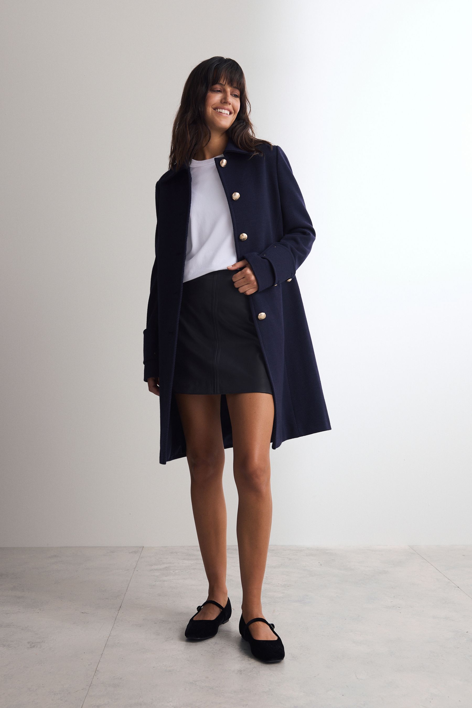 Buy Navy Blue Dolly Coat from the Next UK online shop