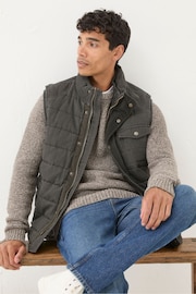 FatFace Wardley Brown Canvas Gilet - Image 4 of 6