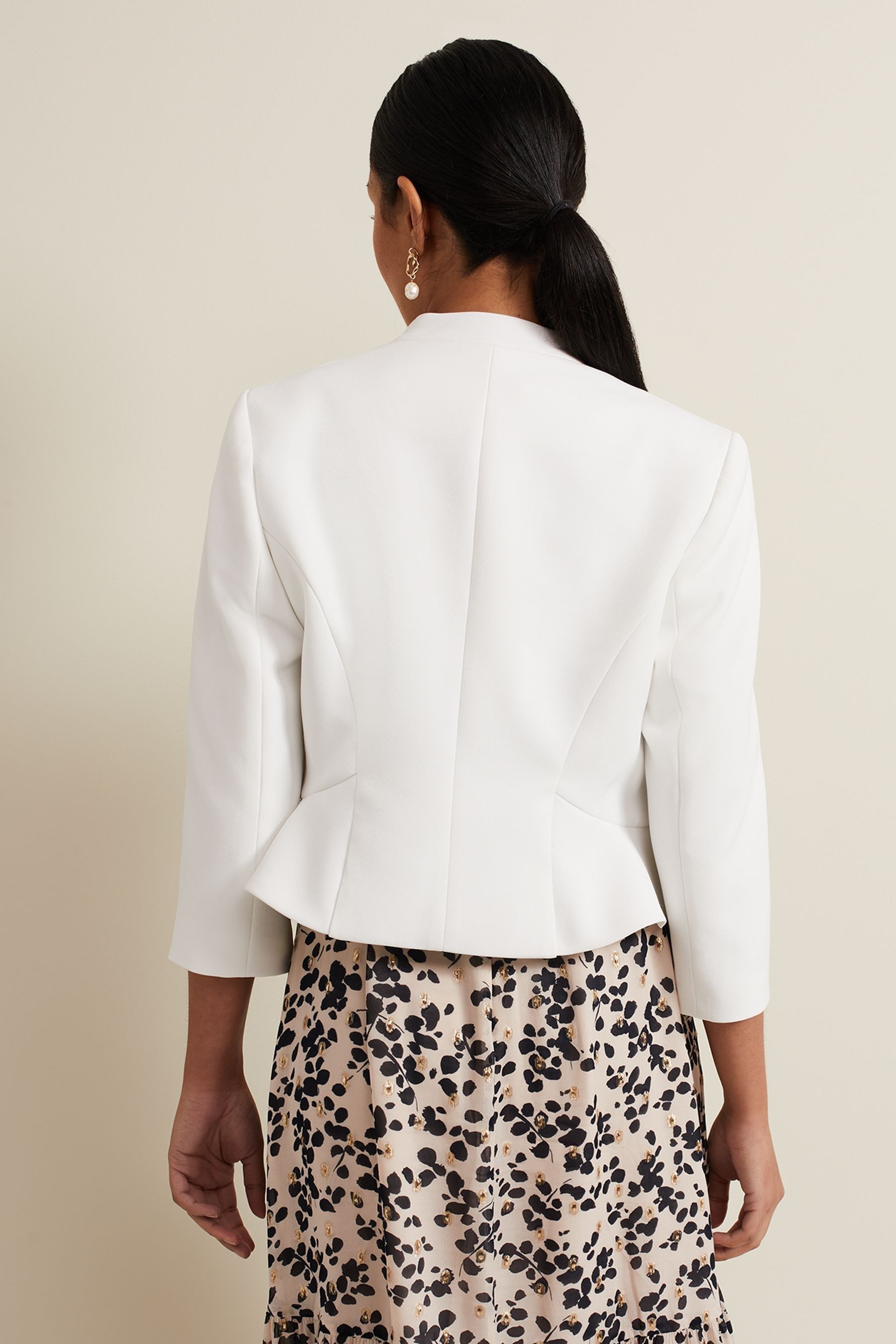 Buy Phase Eight White Petite Daisy Peplum Jacket from the Next UK online shop