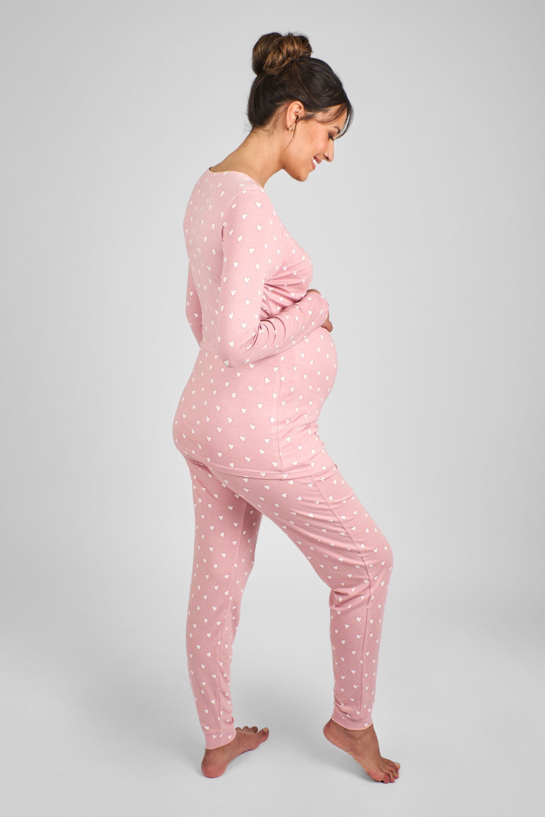 JoJo Maman Bebe Pink Maternity and Nursing Pyjamas Set S Womens